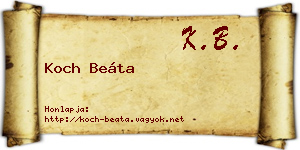 Koch Beáta névjegykártya