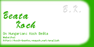 beata koch business card